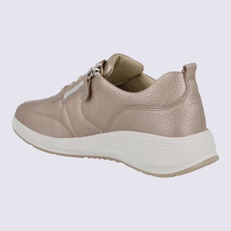 Baskets Waldlaufer, Baskets Tendance Et Légère Pour Femme En Cuir Beige – Image 3