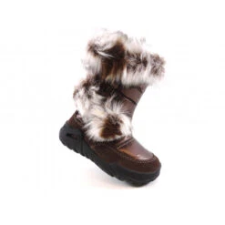 Botte De Pluie Ou De Neige Enfant Imperméable Fourrée Marron