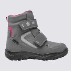 Bottes Superfit, Bottes Fourrées Gore-Tex Fille En Simili-cuir Gris/rose