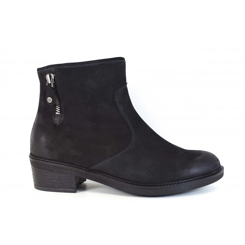 Bottillon En Cuir Nubuck Noir Ara – Image 2