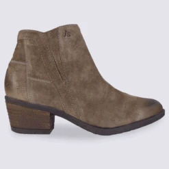 Bottines à Talons Josef Seibel, Bottines Femme En Cuir Taupe