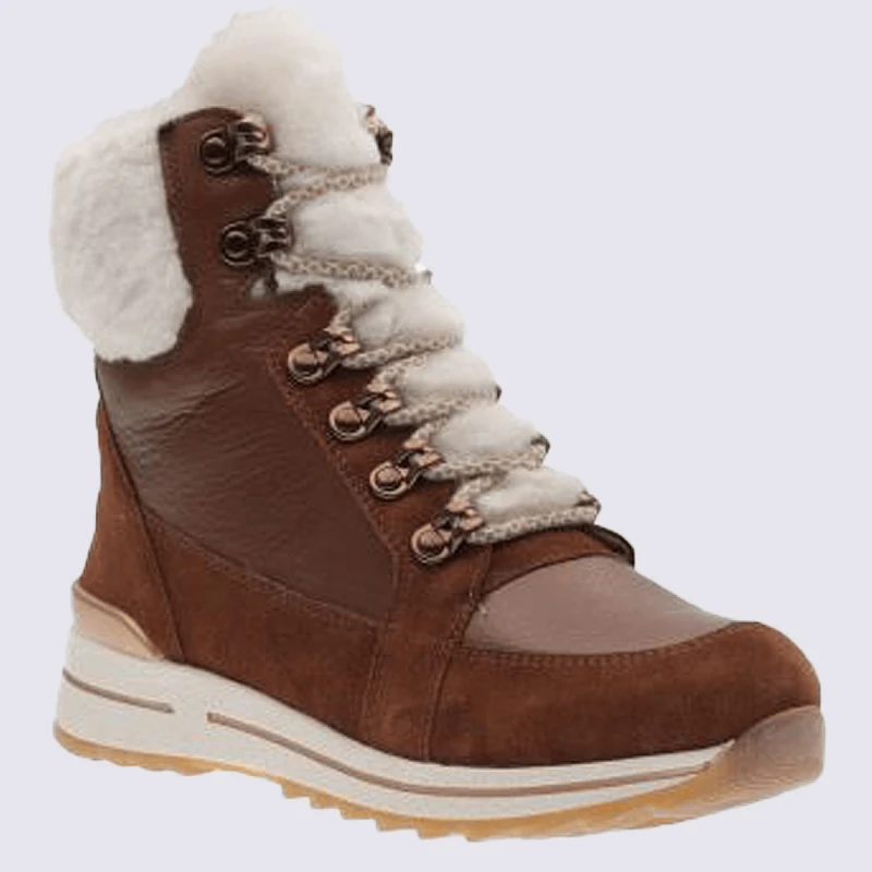 Bottines Ara, Bottines Tendances Fourrées Femme En Cuir Camel – Image 2