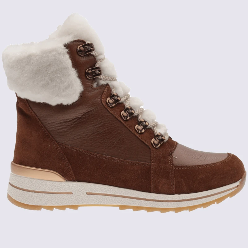 Bottines Ara, Bottines Tendances Fourrées Femme En Cuir Camel