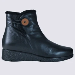Bottines Arima, Bottines Fourrées Femme En Cuir Noir
