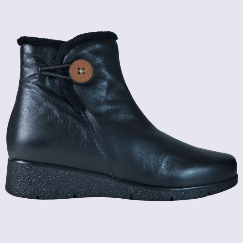 Bottines Arima, Bottines Fourrées Femme En Cuir Noir