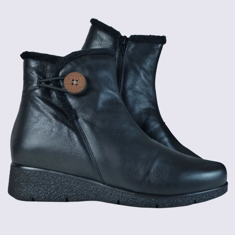 Bottines Arima, Bottines Fourrées Femme En Cuir Noir – Image 2