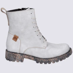Bottines Josef Seibel, Bottines à Lacets Femme En Cuir Blanc