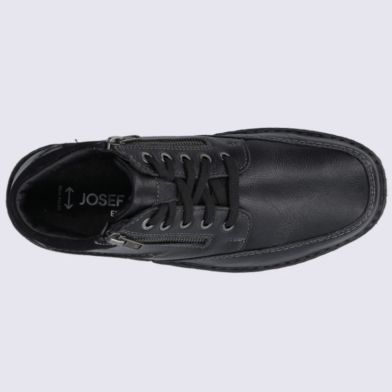 Bottines Josef Seibel, Bottines à Lacets Homme En Cuir Noir – Image 3