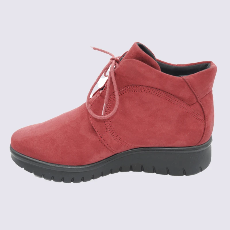 Bottines Josef Seibel, Bottines Chaude Et Confortable Femme En Cuir Rouge – Image 4