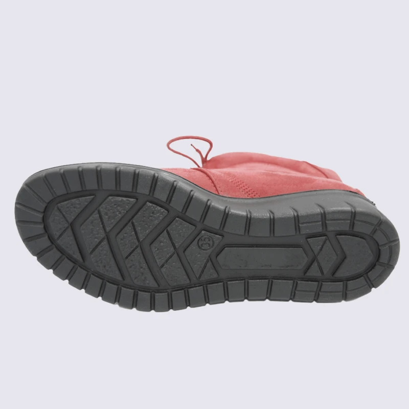 Bottines Josef Seibel, Bottines Chaude Et Confortable Femme En Cuir Rouge – Image 5