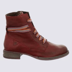 Bottines Josef Seibel, Bottines Tendances Pour Femme En Cuir Bordeaux