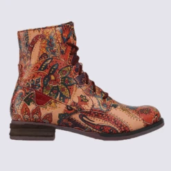 Bottines Josef Seibel, Bottines Tendances Pour Femme En Cuir Carmin