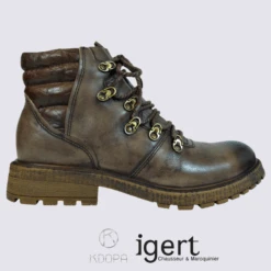 Bottines Kdopa, Bottines Ă Lacets Et Zip Homme En Cuir Chocolat