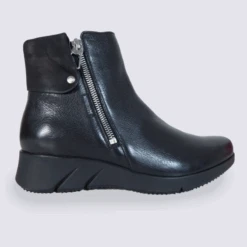 Bottines Mephisto, Bottines à Glissière Femme En Cuir Noir