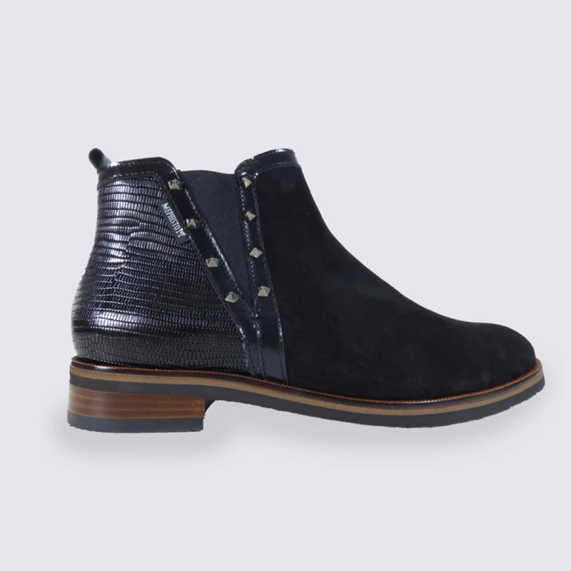 Bottines Mephisto, Bottines à Glissières Femme En Cuir Noir