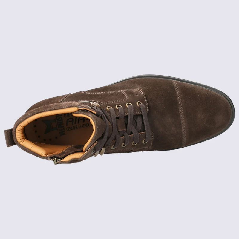 Bottines Mephisto, Bottines à Lacets Homme En Cuir Velours Marron Foncé – Image 3