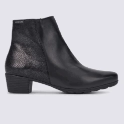 Bottines Mephisto, Bottines à Petit Talon Femme En Cuir Noir
