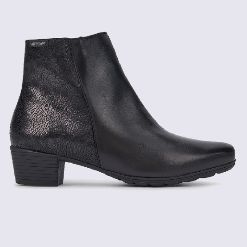 Bottines Mephisto, Bottines Ă Petit Talon Femme En Cuir Noir