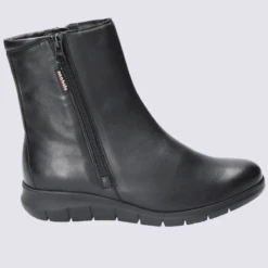 Bottines Mobils, Bottines Confortables Femme En Cuir Lisse Noir