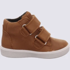 Bottines Superfit, Bottines Fermeture Scratch Pour Garçon En Cuir Brun