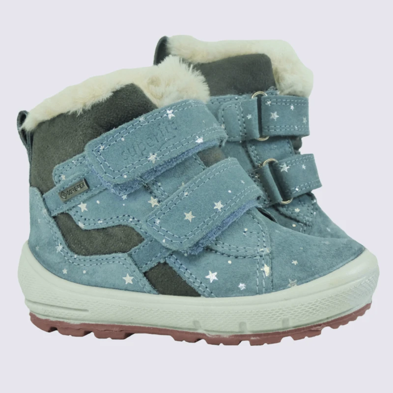 Bottines Superfit, Bottines Fourrées Gore-Tex Pour Filles En Cuir Bleu/vert – Image 2