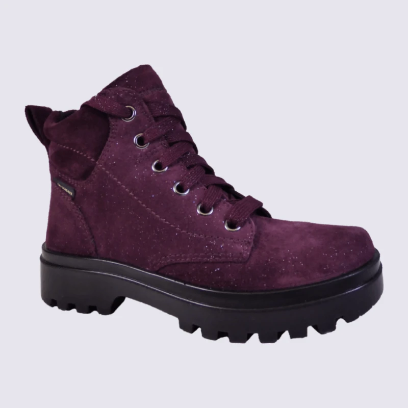 Bottines Superfit, Bottines Tendances Filles En Cuir Nubuck Rouge – Image 2