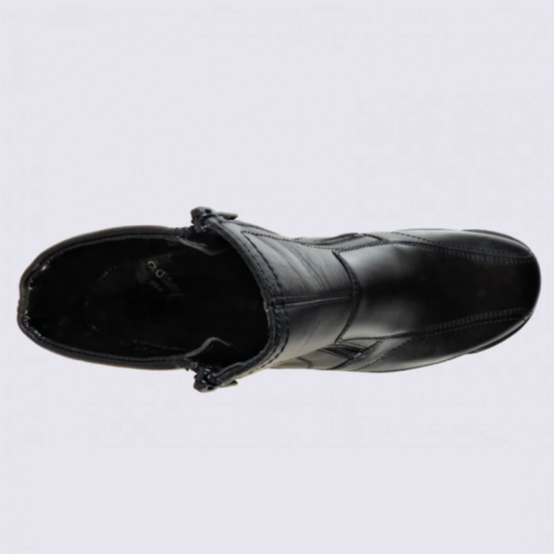 Bottines Waldlaufer, Bottine Fourrée Pour Homme En Cuir Noir – Image 3