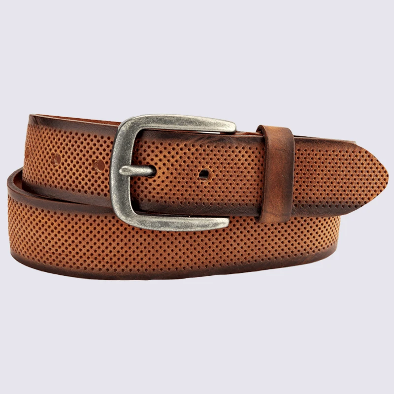 Ceinture Bernd Götz, Ceinture à Relief En Cuir Brun