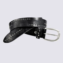 Ceinture Bernd Götz, Ceinture Branchée Femme En Cuir Noir
