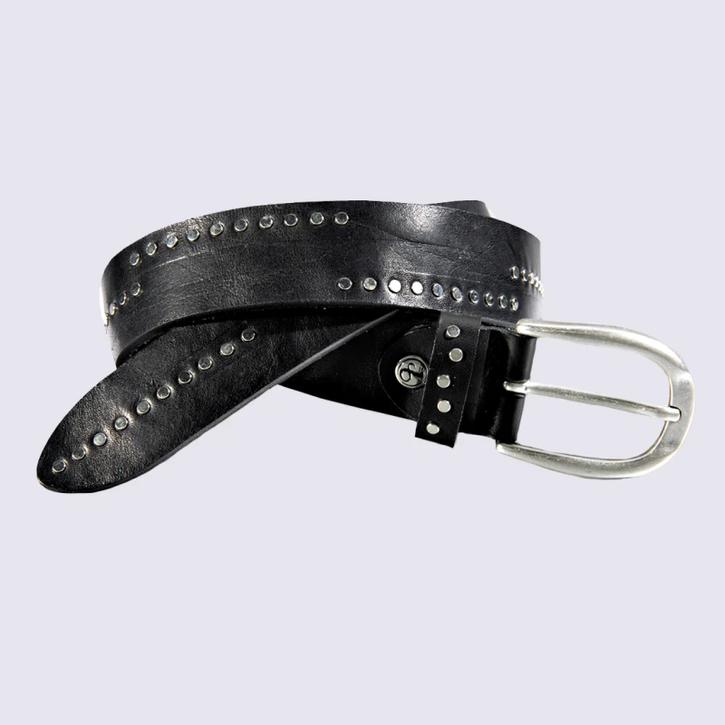 Ceinture Bernd Götz, Ceinture Branchée Femme En Cuir Noir