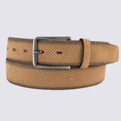 Ceinture Bernd Götz, Ceinture Classique En Cuir Velours Camel