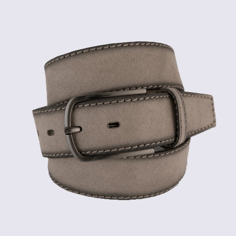 Ceinture Bernd Götz, Ceinture Classique En Cuir Velours Gris