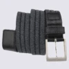 Ceinture Bernd Götz, Ceinture Confortable Et Extensible Homme En Cuir Et Tissu Noir