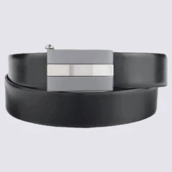 Ceinture Bernd Götz, Ceinture élégante Surface Brillante Homme En Cuir Noir