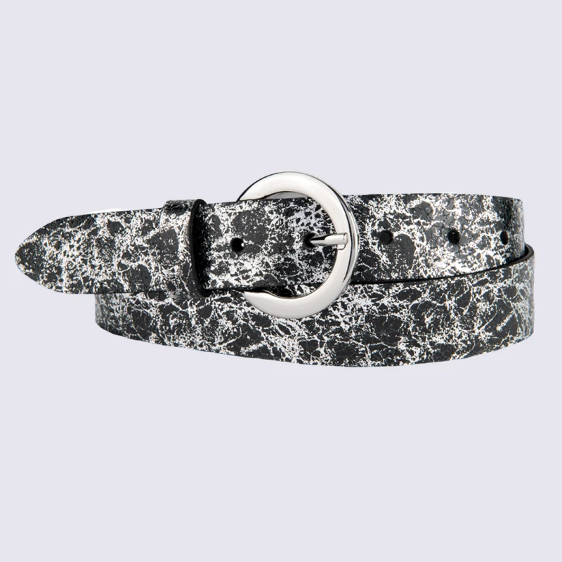 Ceinture Bernd Götz, Ceinture Femme En Cuir De Vachette Noir Argent