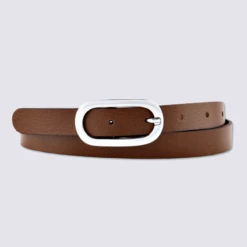 Ceinture Bernd Götz, Ceinture Fine Femme En Cuir Cognac