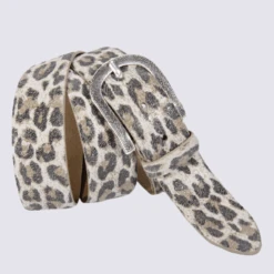 Ceinture Bernd Götz, Ceinture Motif Léopard Femme En Cuir Velours