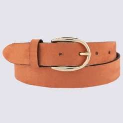 Ceinture Bernd Götz, Ceinture Tendance Femme En Cuir De Vachette Velours Orange