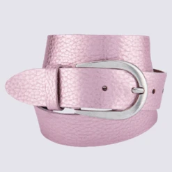 Ceinture Bernd Götz, Ceinture Tendance Femme En Cuir Rose Métallique