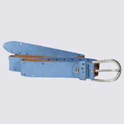Ceinture Bernd Götz, Ceinture Tendance Femme En Daim Bleu
