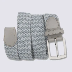 Ceinture Bernd Götz, Ceinture Tressé En Cuir Et Tissu Gris