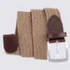Ceinture Bernd Götz, Ceinture Tressé En Cuir Et Tissu Taupe
