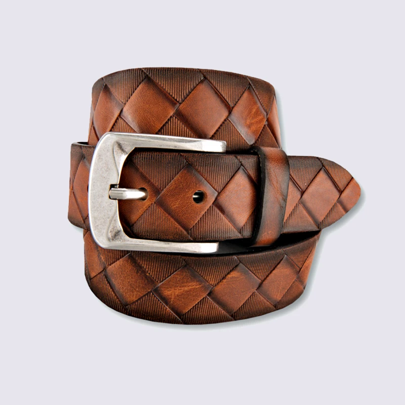 Ceinture Bernd Götz, Ceinture élégante Homme En Cuir Cognac