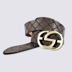 Ceinture Bernd Götz, Ceinture élégante Femme En Cuir Taupe Foncé