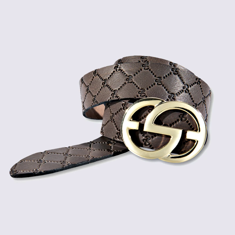 Ceinture Bernd Götz, Ceinture élégante Femme En Cuir Taupe Foncé