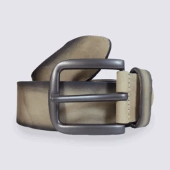 Ceinture Bernd Götz En Cuir Gris Effet Vieilli