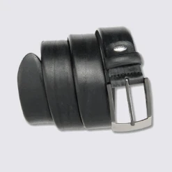 Ceinture En Cuir Noir Bovino Pour Homme