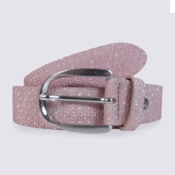 Ceinture Femme Bernd Götz En Cuir Rose Argent