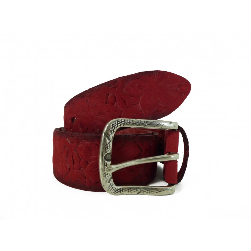 Ceinture Femme Rouge En Cuir à Motif Bernd Götz
