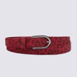 Ceinture Pour Femme Bernd Götz En Cuir Léopard Rouge